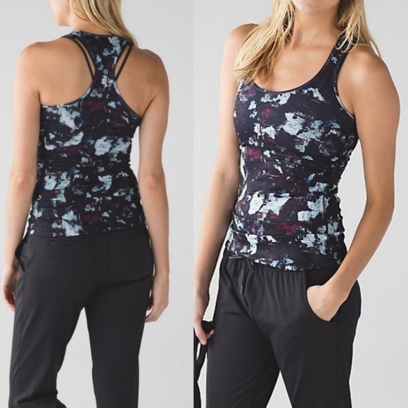 lululemon athletica Tops - Lululemon cool racer tank top static blossom